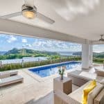 Terrace with pool & view.