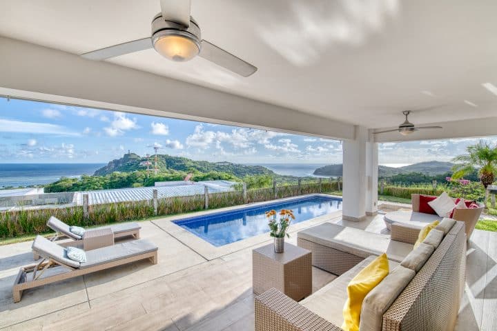 Terrace with pool & view.