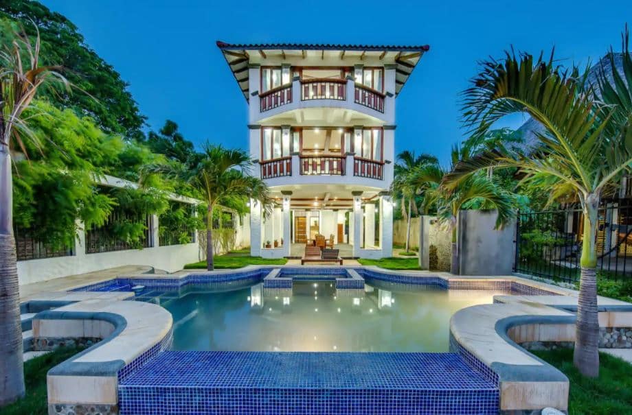 House view from the beach