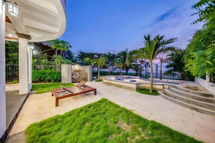 Exterior patio infant of the pool