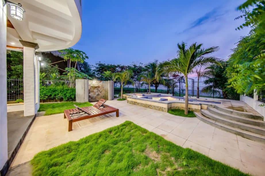 Exterior patio infant of the pool