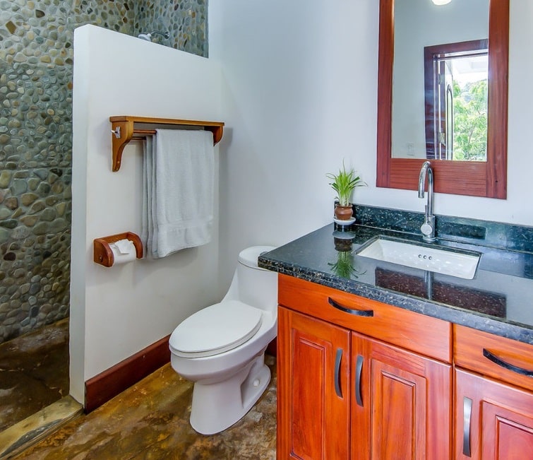 Bathroom sink and toilet