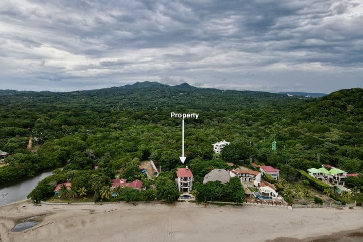 Aerial photo with property mark from the beach