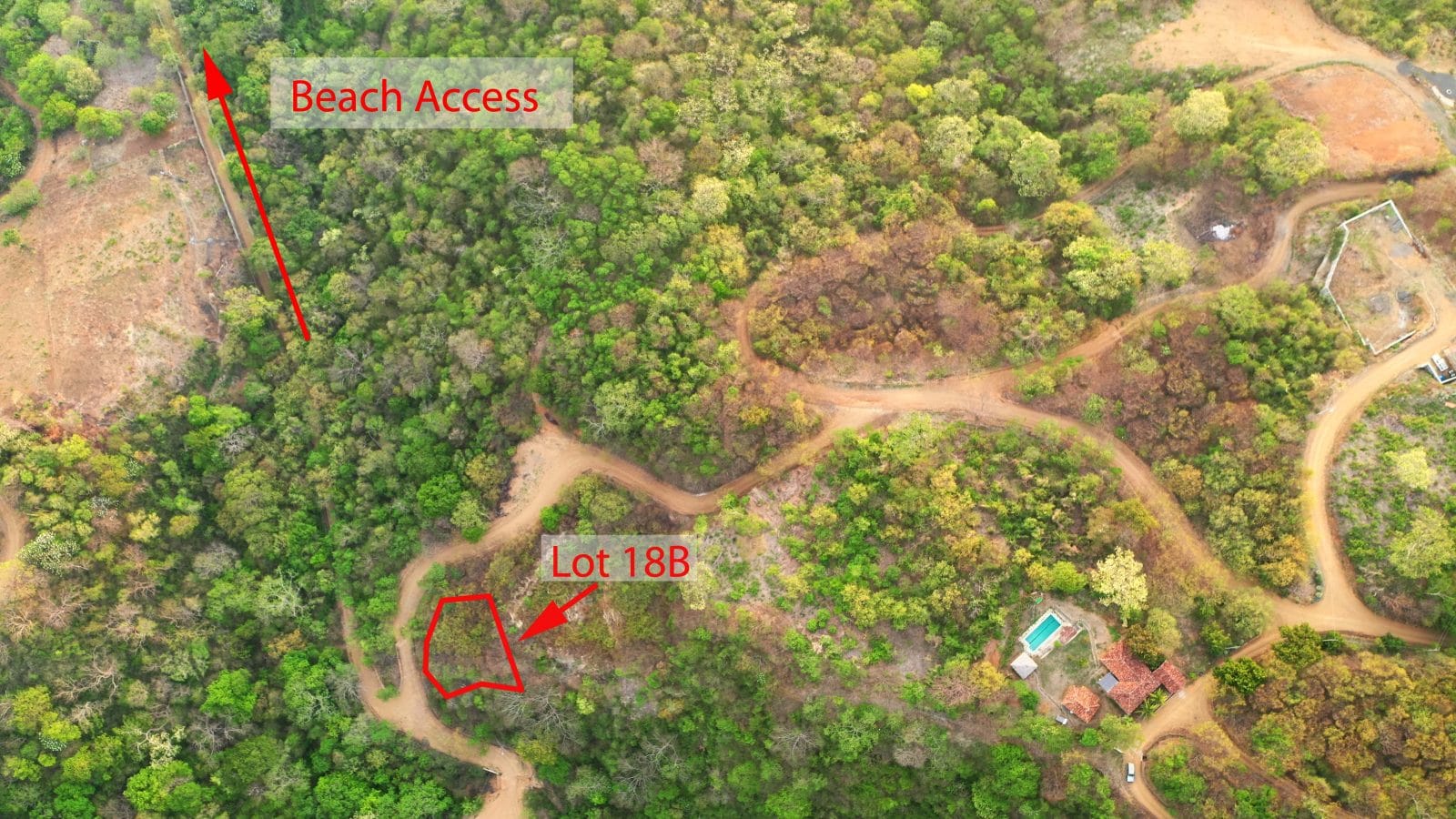 Lot 18B w property corners and beach access