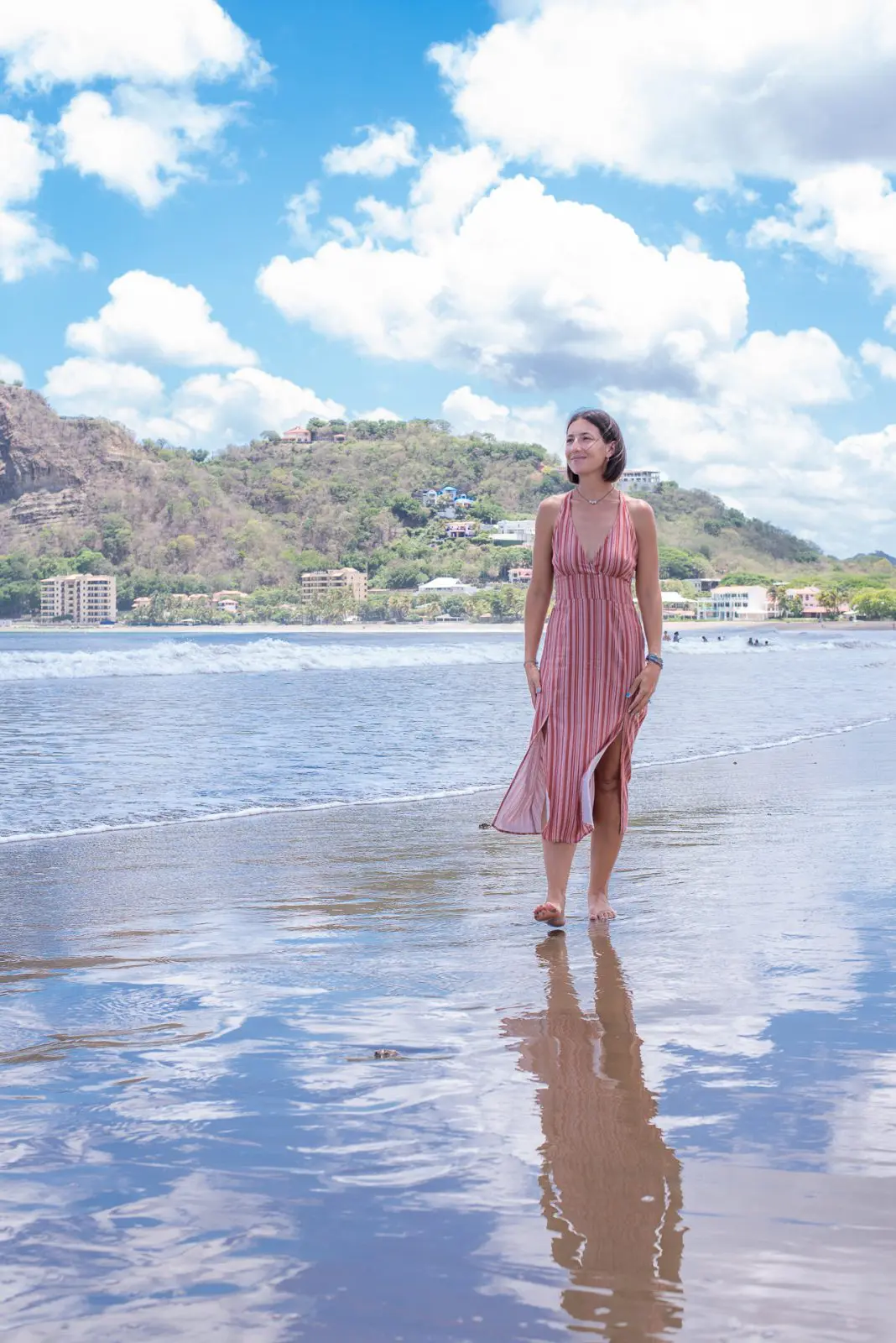 New agent Christina on the beach in San Juan Del Sur.