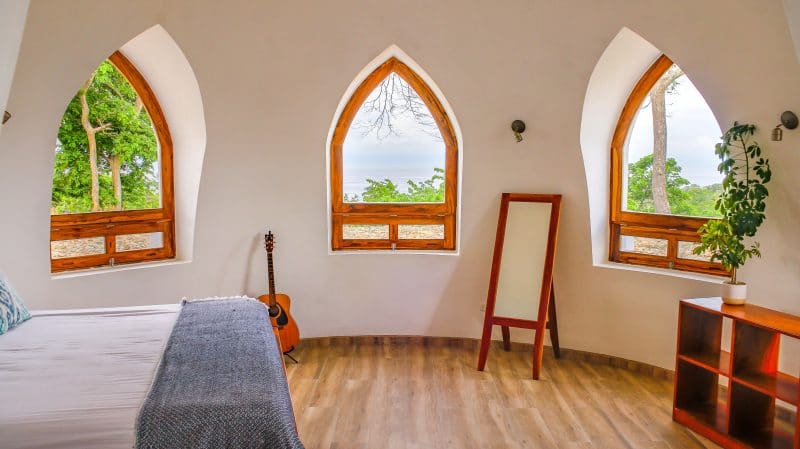 One of the dome house bedrooms.