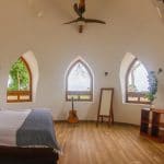 Bedroom in Casa Domos dome house.