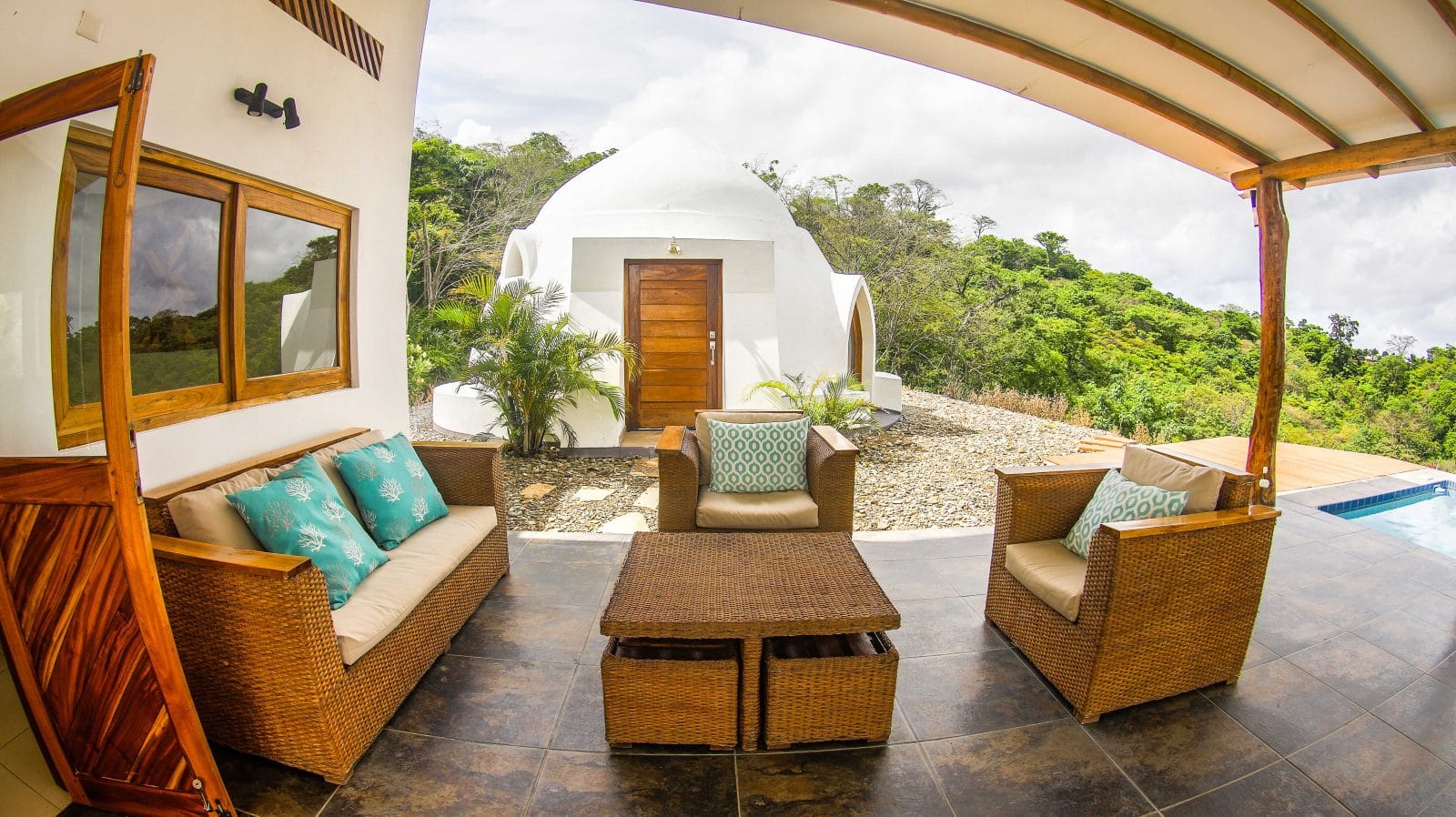 Outdoor lounge at Casa Domos.