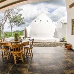 Outdoor dining area.