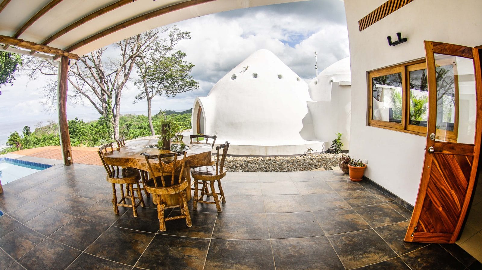 Outdoor dining area.