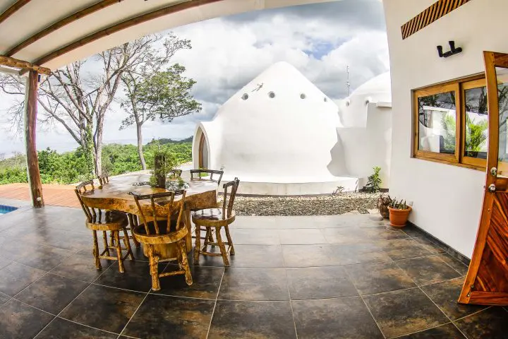 Outdoor dining area.