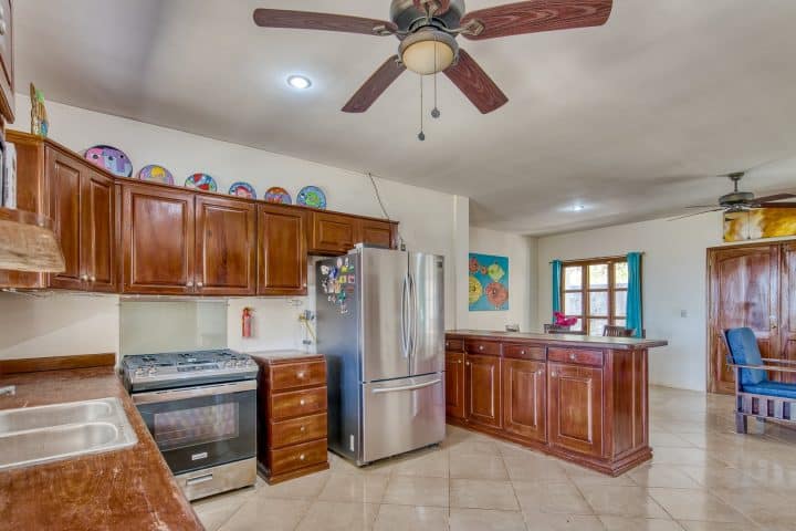 There is even an ocean view from the kitchen in this home.