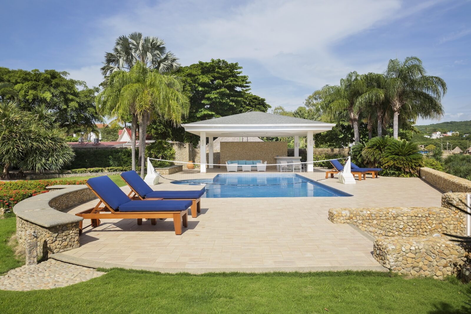 Backyard pool side view Alt