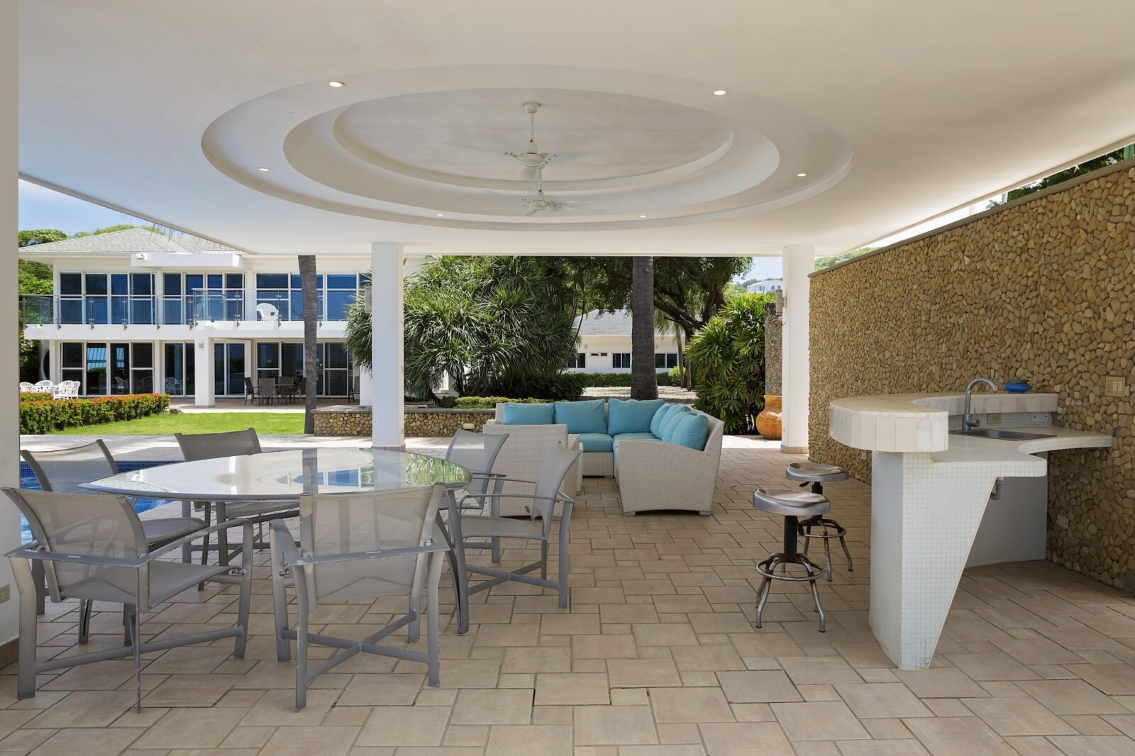 Exterior patio lounge area