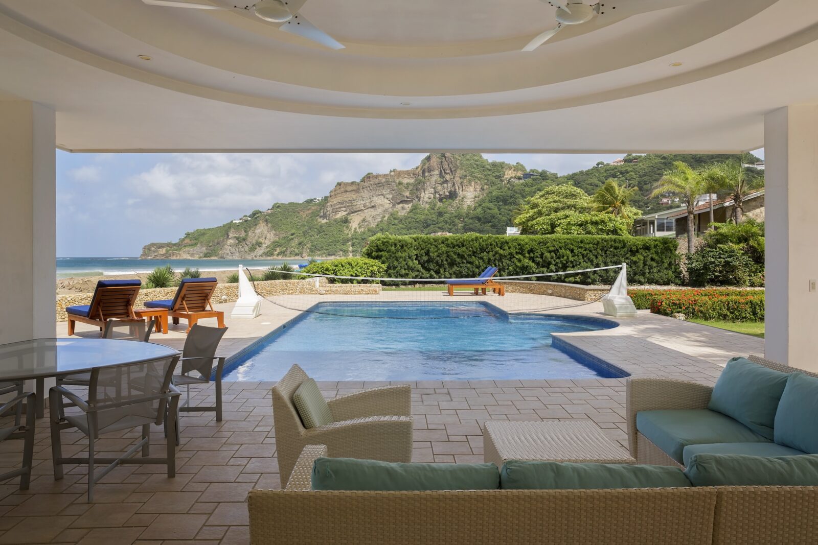 Exterior view through patio