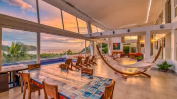 Enormous Open Living Area with Views of The Ocean and Mountains.