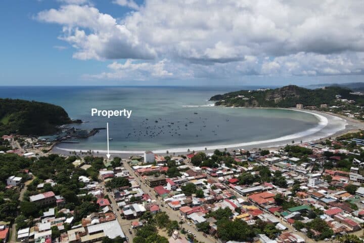 Areal View of San Juan del Sur Bay.