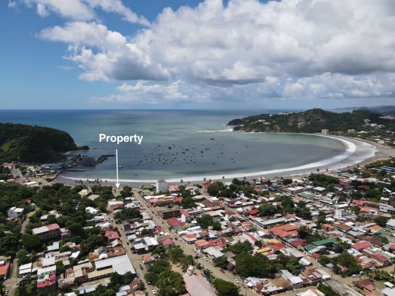 Areal View of San Juan del Sur Bay.