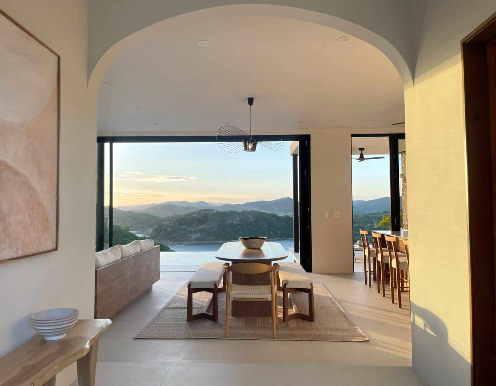 Open floor plan with ocean views