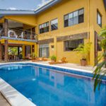 Large pool below estate balconies