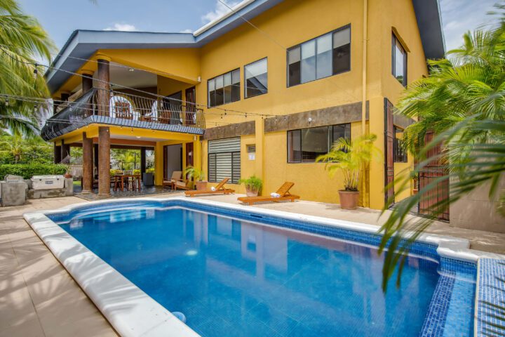 Large pool below estate balconies