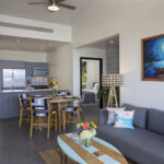 Living room and kitchen photo