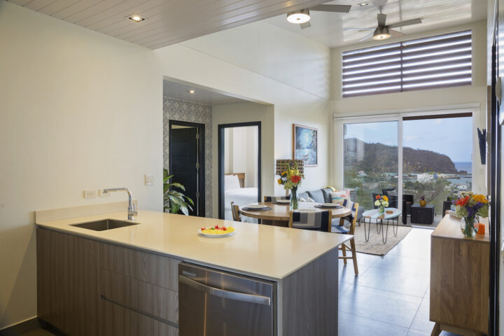 Island and living room photo