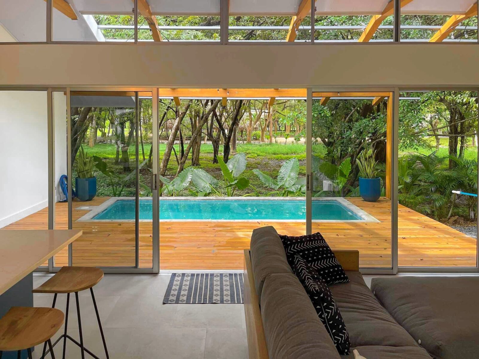 Pool view from the inside of the house