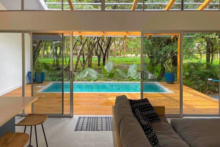 Pool view from the inside of the house