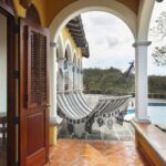 Outdoor hammock and pool