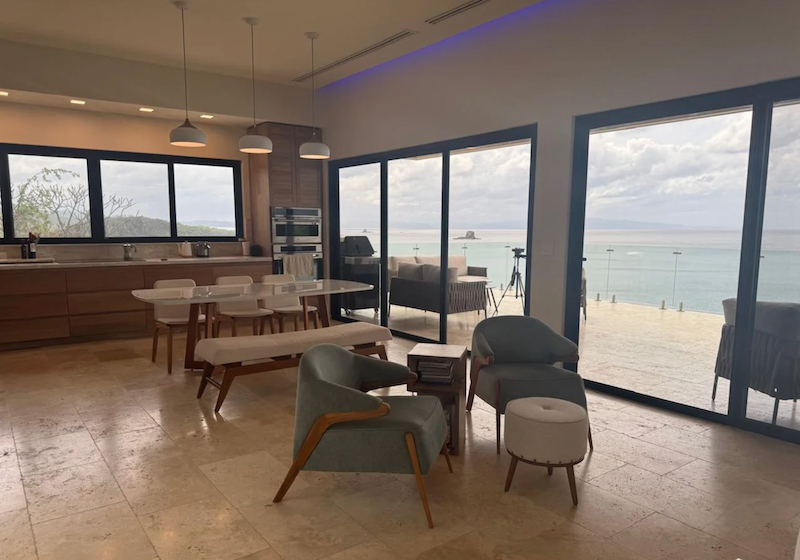 Living room and dining room view
