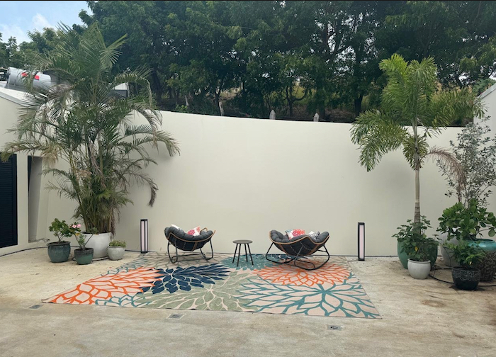 Colorful chairs on the terrace