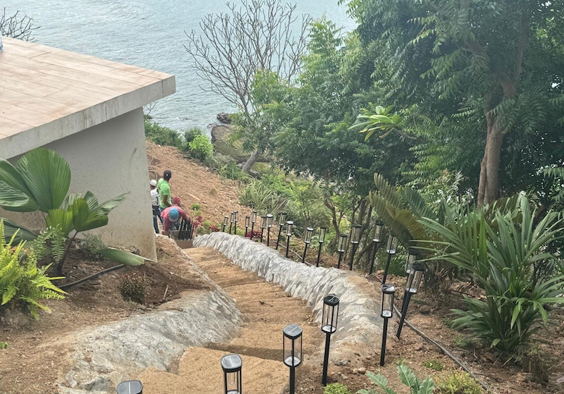 Remodeled stairs outside