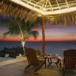Ocean view sunset from terrace