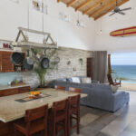Kitchen and living with ocean view