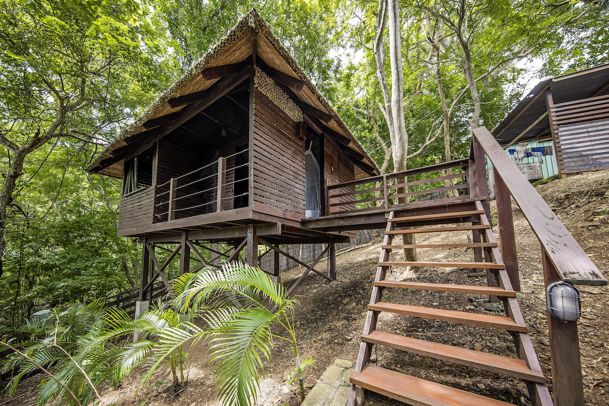 Stairs and bungalow view