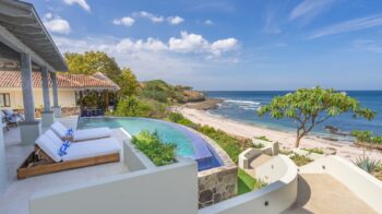 Beachfront view from the pool