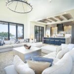 Living room with kitchen and terrace view