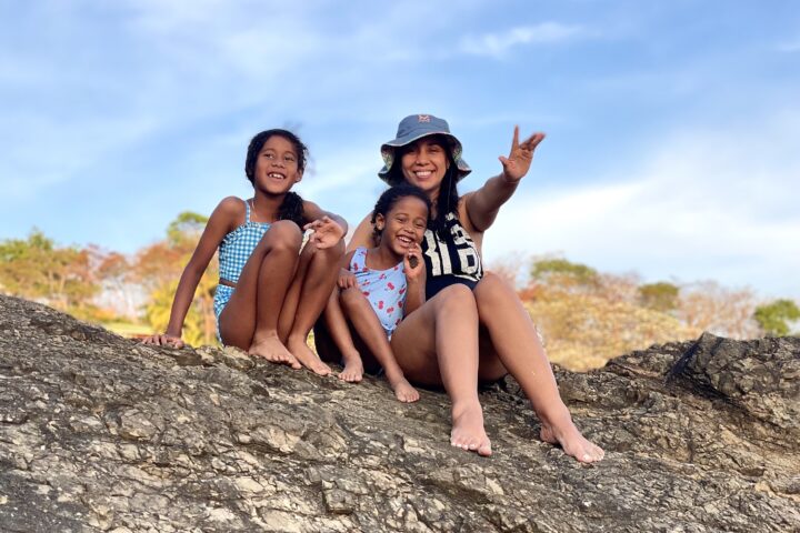 Family Smiling at the Beach