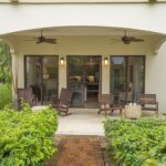 Covered terrace entrance to this Beachfront Pacific Condo at Rancho Santana