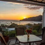 Patio at sunset over the San Juan del Sur bay