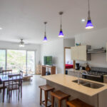 Open-plan living and dining area with natural light