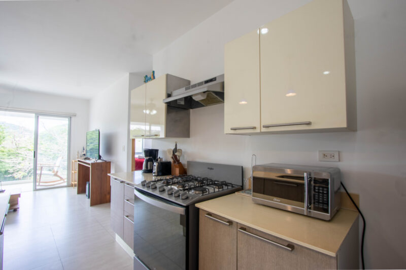 Living area of the modern apartment near the beach