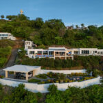 Drone view of the Pacific Marlin Estate's buildings and terraces