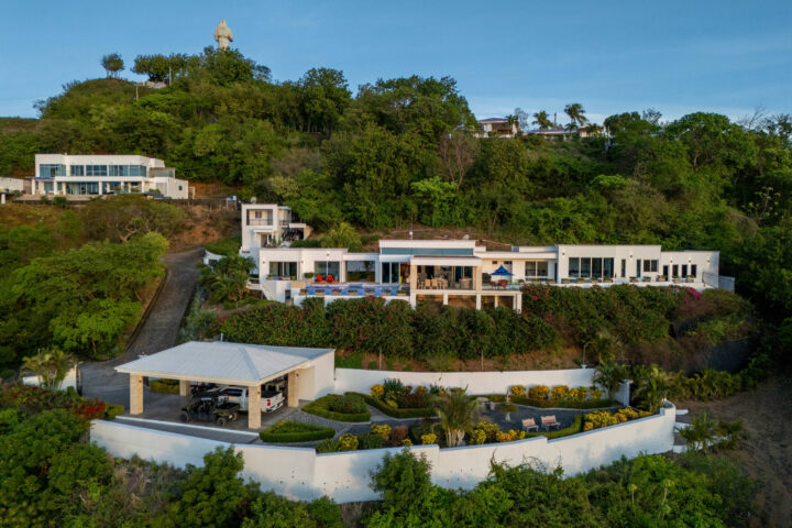 Drone view of the Pacific Marlin Estate's buildings and terraces