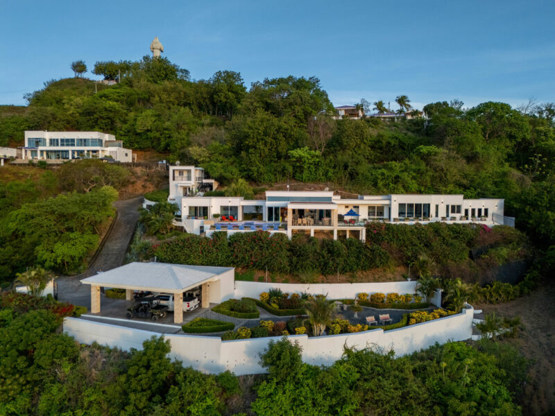 Drone view of the Pacific Marlin Estate's buildings and terraces