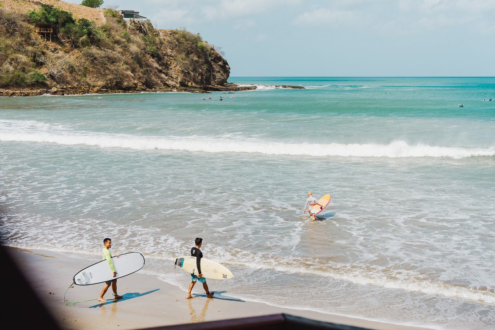 The turquoise water and sand of Playa Remanso near San Juan del Sur, Nicaragua