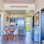 Modern kitchen with breakfast seating