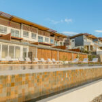 Covered parking beneath the building