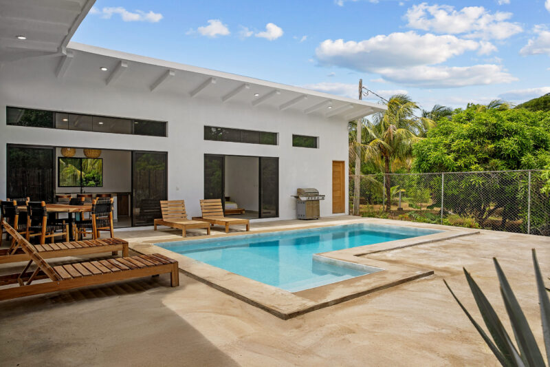 Private pool and covered patio at the San Juan del Sur home